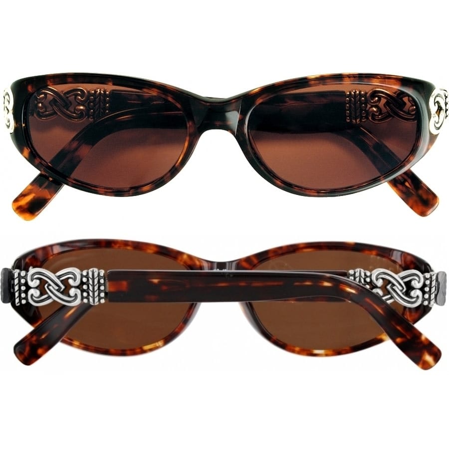 Brighton Sabrina sunglasses in tortoiseshell pattern with decorative silver Celtic knot temples