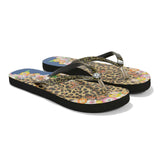 Brighton flip flops, leopard print sandals, butterfly beach shoes, designer flip flops with pouch, women's summer footwear, floral leopard sandals, luxury rubber flip flops. at ooh la la! in Grapevine TX 76051