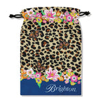 Brighton flip flops, leopard print sandals, butterfly beach shoes, designer flip flops with pouch, women's summer footwear, floral leopard sandals, luxury rubber flip flops. at ooh la la! in Grapevine TX 76051