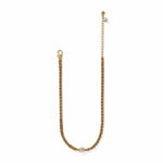 Brighton Trust Your Journey gold Byzantine chain short necklace with single pearl accent