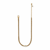 Brighton Trust Your Journey gold Byzantine chain short necklace with single pearl accent