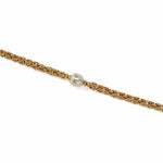 Brighton Trust Your Journey gold Byzantine chain necklace with single baroque pearl centerpiece