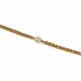 Brighton Trust Your Journey gold Byzantine chain necklace with single baroque pearl centerpiece