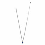 Brighton Twinkle Luxe Blue Necklace with silver chain and small blue gemstone pendant