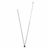 Brighton Twinkle Luxe Blue Necklace with silver chain and small blue gemstone pendant