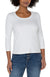 Liverpool 3/4 Sleeve Scoop Neck Knit Tee in white at ooh la la! in Grapevine TX 76051