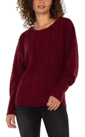 Liverpool Long Sleeve Boat Neck Sweater in Dark Pinot Noir at ooh la la! in Grapevine TX 76051