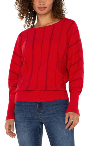 Liverpool Long Sleeve Boat Neck Sweater in tango red at ooh la la! in Grapevine TX 76051