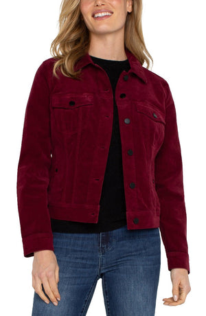 Liverpool Corduroy Classic Jacket in ruby at ooh la la! in Grapevine TX 76051