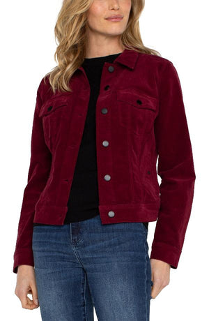 Liverpool Corduroy Classic Jacket in ruby at ooh la la! in Grapevine TX 76051