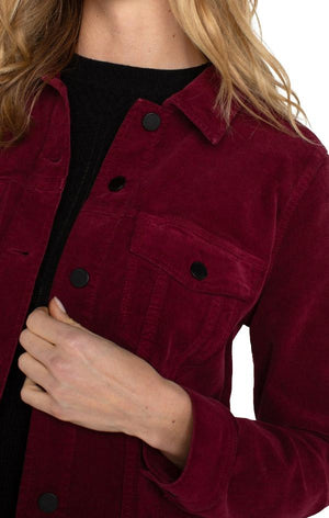 Liverpool Corduroy Classic Jacket in ruby at ooh la la! in Grapevine TX 76051