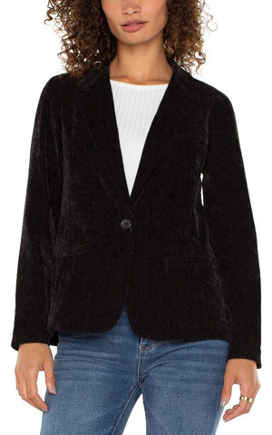 Liverpool Velveteen Fitted Blazer in black at ooh la la! in Grapevine TX 76051