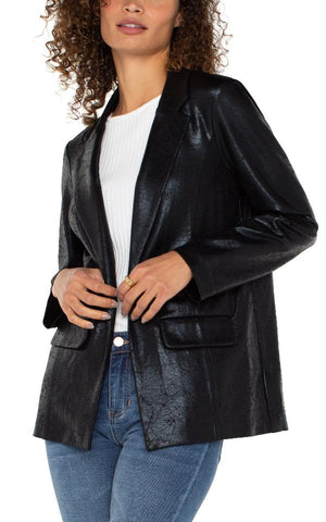 Liverpool Black Crackle Boyfriend Blazer at ooh la la! in Grapevine TX 76051