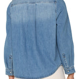 Liverpool Denim Snap Button Shirt with Pockets at ooh la la! in Grapevine TX 76051