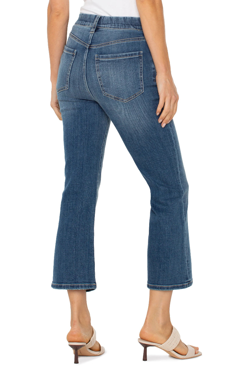 Liverpool Gia Glider® Crop Flare with Exposed Button at ooh la la! in Grapevine TX 76051