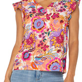 Liverpool Flutter Sleeve Floral Blouse at ooh la la! in Grapevine TX 76051