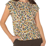 Liverpool Shoulder Pleat Boat Neck Knit Top at Ooh La La! in Grapevine TX 76051