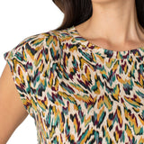 Liverpool Shoulder Pleat Boat Neck Knit Top at Ooh La La! in Grapevine TX 76051