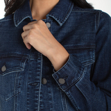 Liverpool Fit and Flare Denim Trucker Jacket at Ooh La La! in Grapevine TX 76051