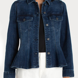 Liverpool Fit and Flare Denim Trucker Jacket at Ooh La La! in Grapevine TX 76051