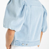 Liverpool Puff Sleeve Cropped Trucker Jacket - 2