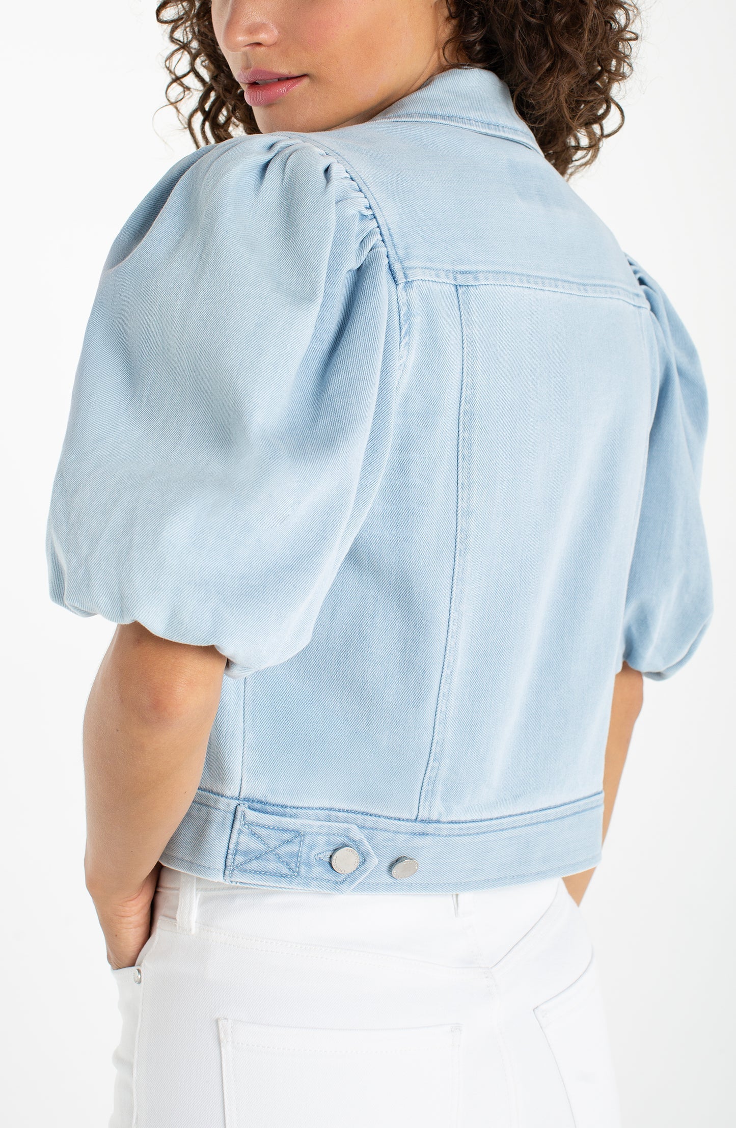 Liverpool Puff Sleeve Cropped Trucker Jacket - 2