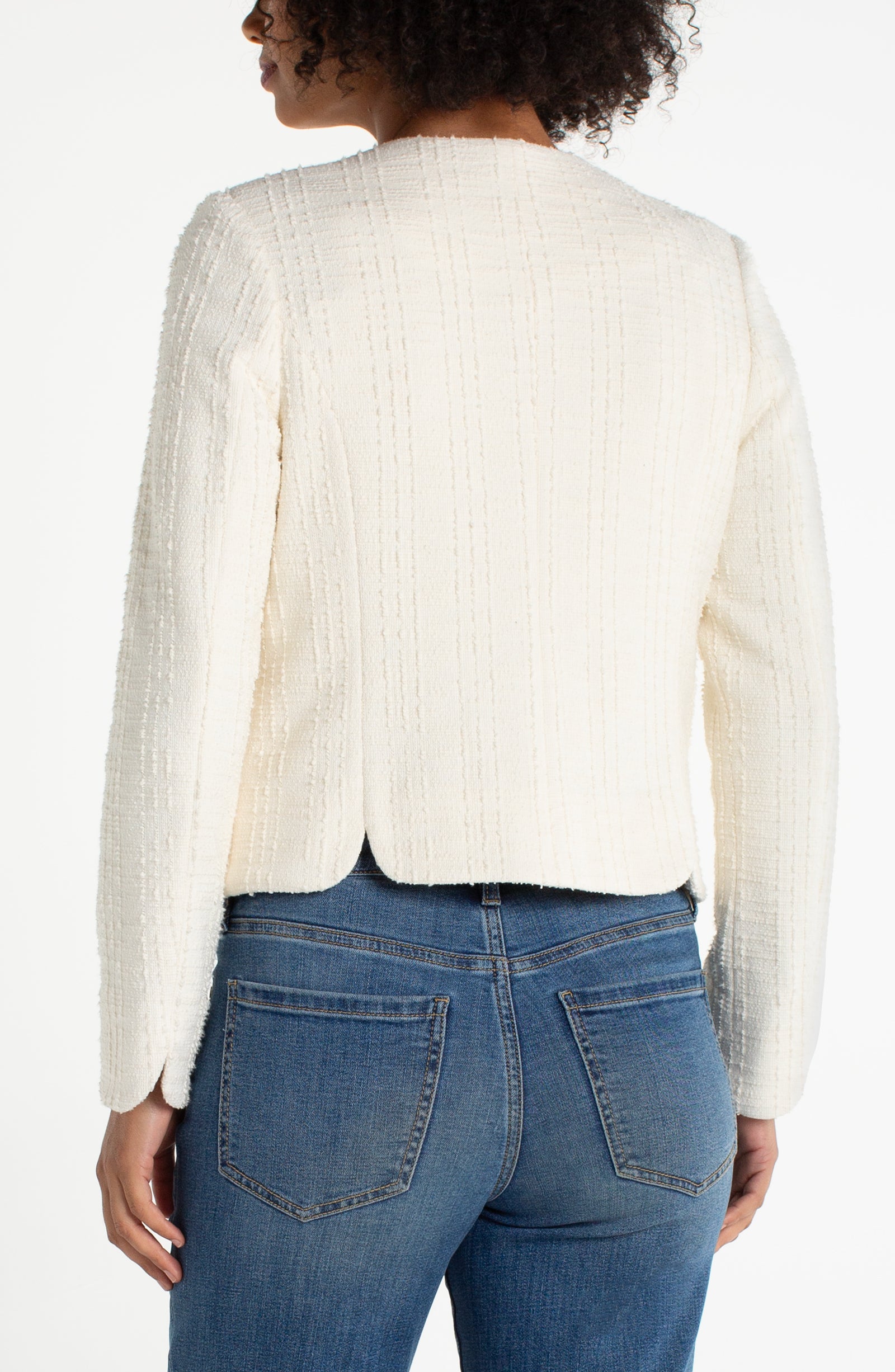 Liverpool Collarless Boucle Jacket at Ooh La La! in Grapevine TX 76051
