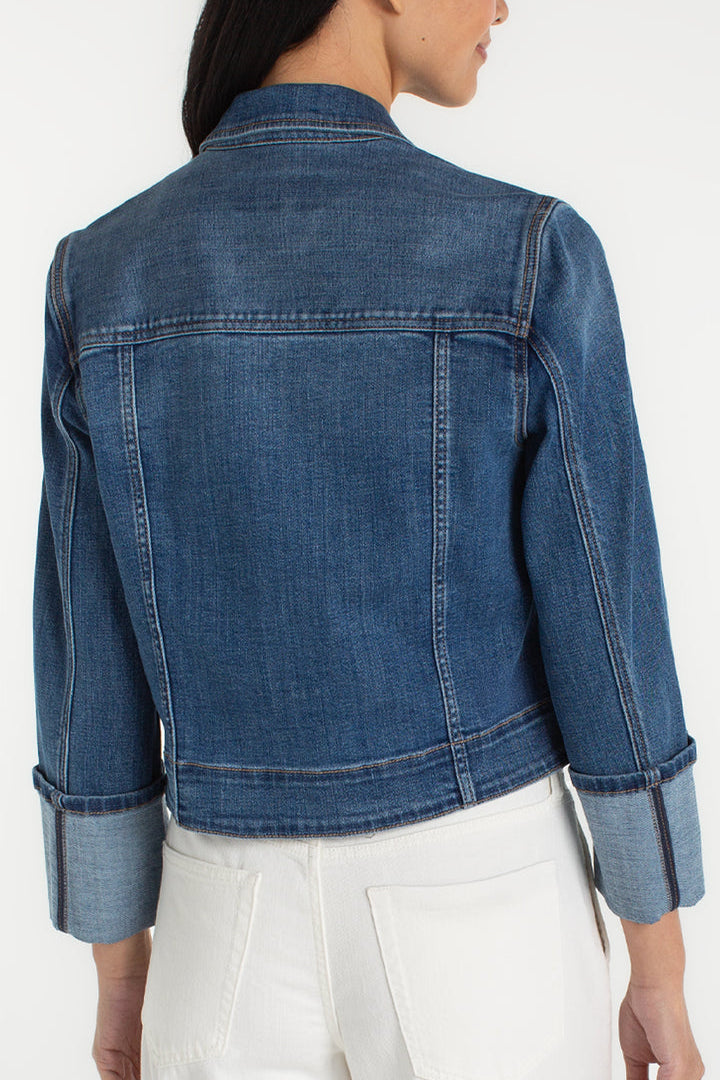 Liverpool Bracelet Length High Cuff Trucker Jacket at ooh la la! in Grapevine TX 76051