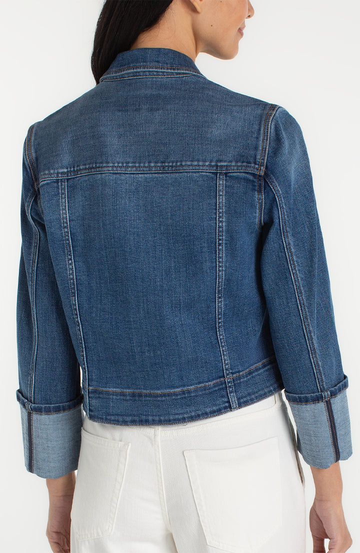 Liverpool Bracelet Length High Cuff Trucker Jacket at ooh la la! in Grapevine TX 76051