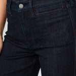 Liverpool Kennedy Straight Jeans with Red Side Stitch Detail in midnight eclipse at ooh la la! in Grapevine TX 76051