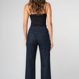 Liverpool Kennedy Straight Jeans with Red Side Stitch Detail in midnight eclipse at ooh la la! in Grapevine TX 76051