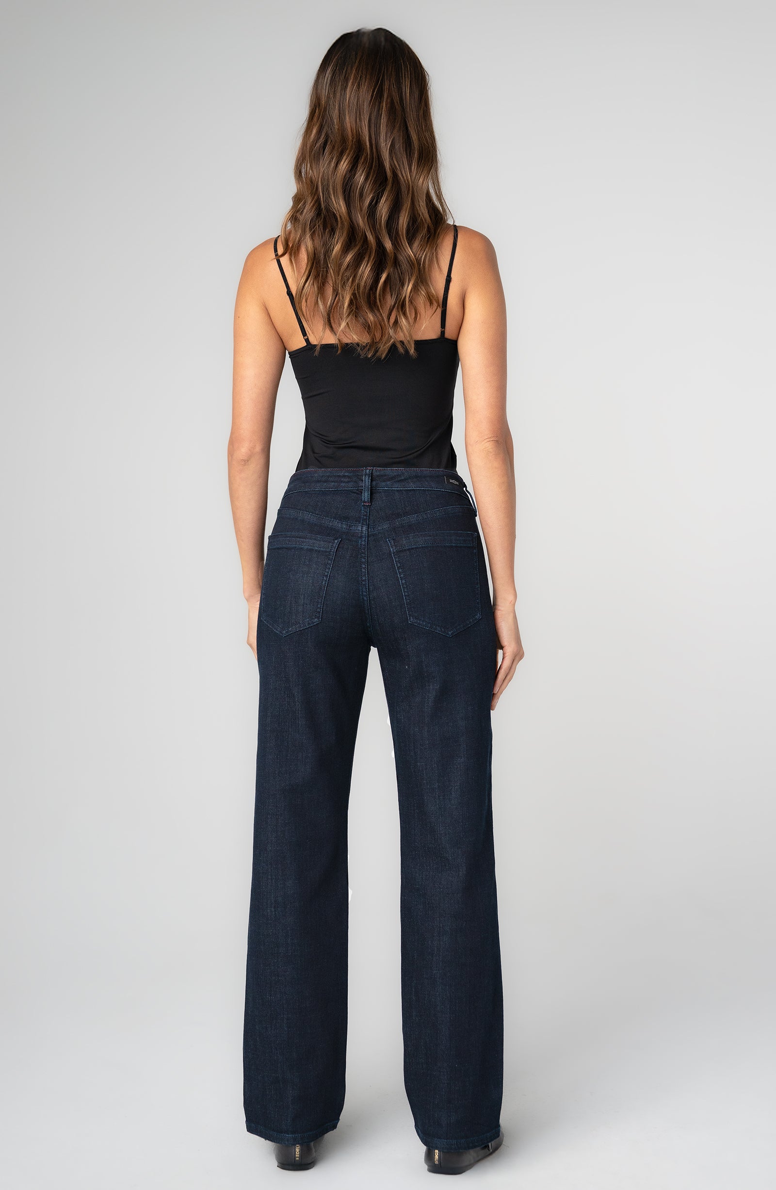 Liverpool Kennedy Straight Jeans with Red Side Stitch Detail in midnight eclipse at ooh la la! in Grapevine TX 76051