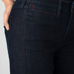 Liverpool Kennedy Straight Jeans with Red Side Stitch Detail in midnight eclipse at ooh la la! in Grapevine TX 76051