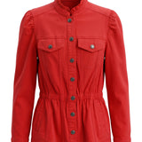 Liverpool Puff Sleeve Trucker Jacket with Ruffle Collar