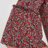 Liverpool Red Geo-Print Flared Half Sleeve Knit Top at ooh la la! in Grapevine TX 76051