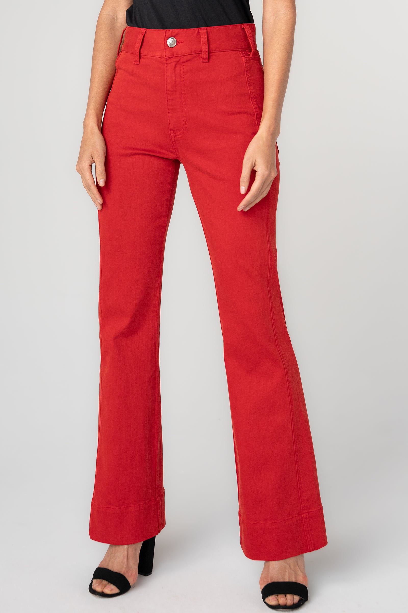 Liverpool Lucy High Rise Clean Front Boot Cut Jeans in Sundance Red at ooh la la! in Grapevine TX 76051