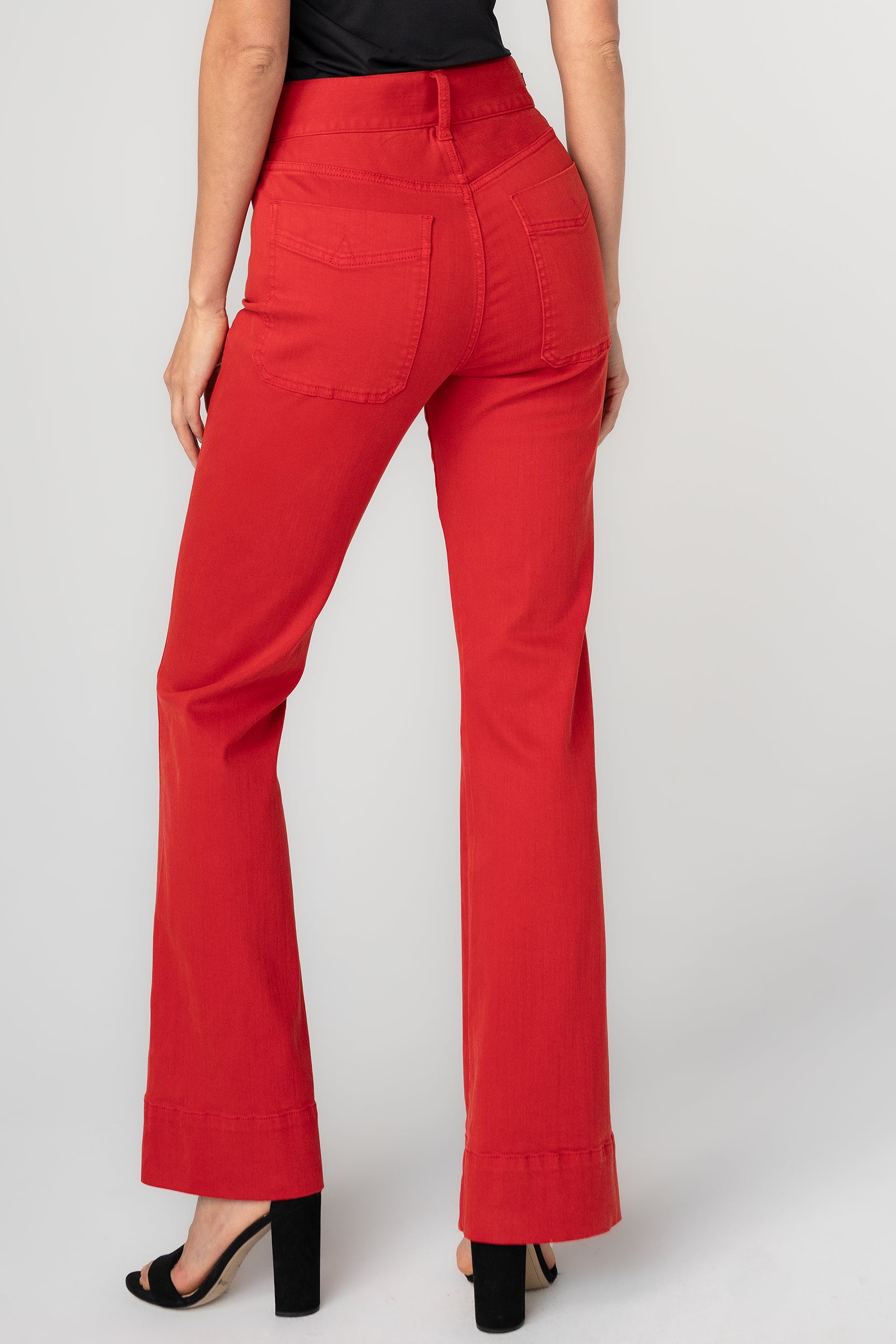 Liverpool Lucy High Rise Clean Front Boot Cut Jeans in Sundance Red at ooh la la! in Grapevine TX 76051