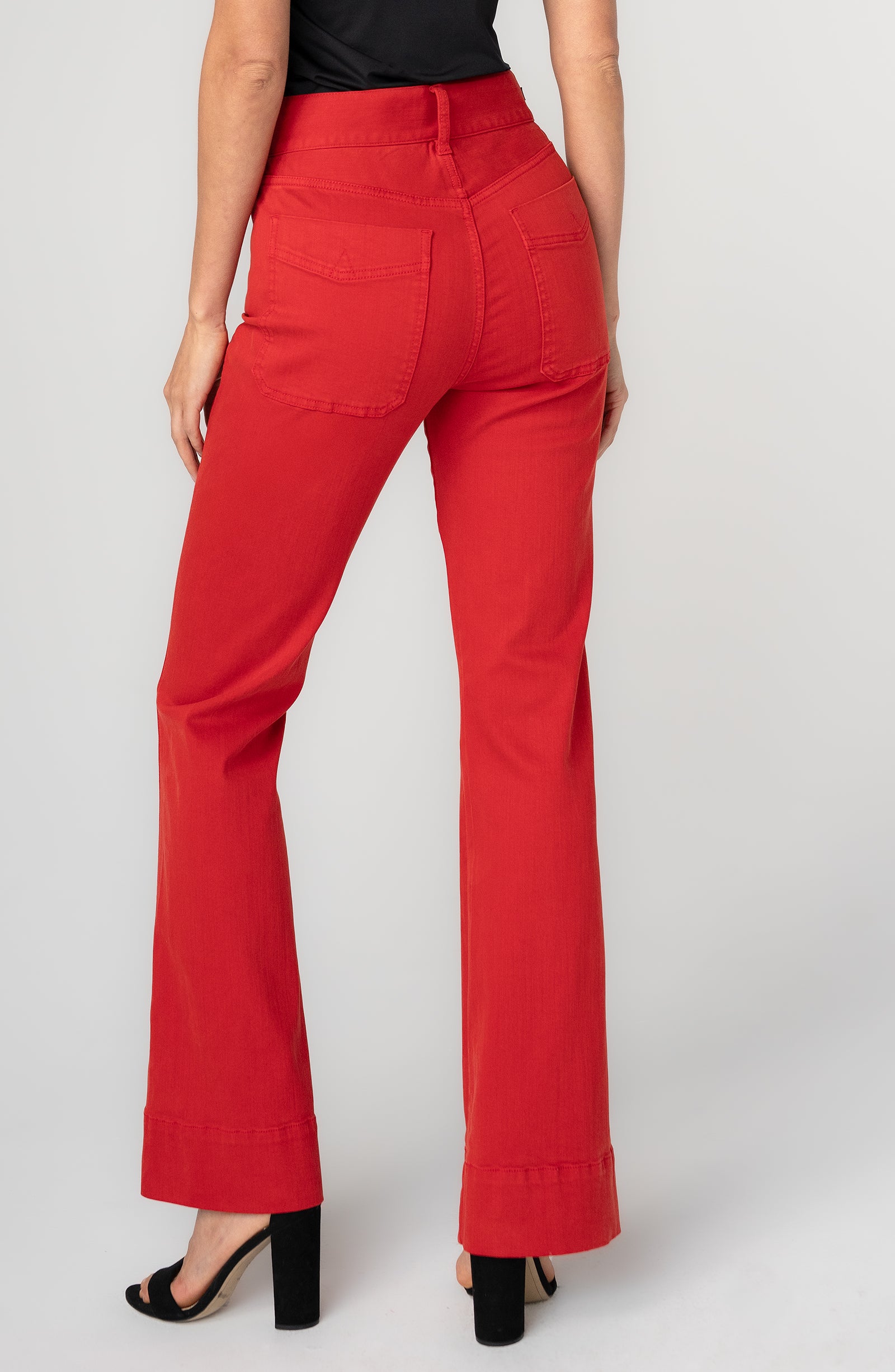 Liverpool Lucy High Rise Clean Front Boot Cut Jeans in Sundance Red at ooh la la! in Grapevine TX 76051