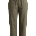 Liverpool High Rise Crop Trouser with Drawstring in Olive Green at ooh la la! in Grapevine TX 76051