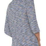 Liverpool 3/4 Sleeve Space Dye Knit Tee in blue spacedye at ooh la la! in Grapevine TX 76051