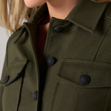 Liverpool Peplum Jacket in Hunter Green at ooh la la! in Grapevine TX 76051