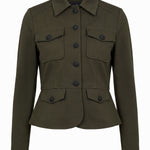 Liverpool Peplum Jacket in Hunter Green at ooh la la! in Grapevine TX 76051