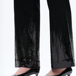 Mid Rise Sequin Wide Leg Jeans in black at ooh la la! in Grapevine TX 76051