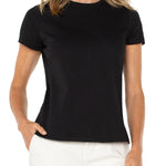 Liverpool Short Sleeve Crew Neck Tee in black at ooh la la! in Grapevine TX 76051