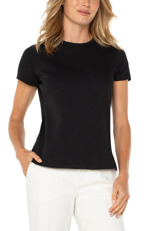 Liverpool Short Sleeve Crew Neck Tee in black at ooh la la! in Grapevine TX 76051