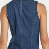 Liverpool Crew Neck Denim Vest at ooh la la in Grapevine TX 76051
