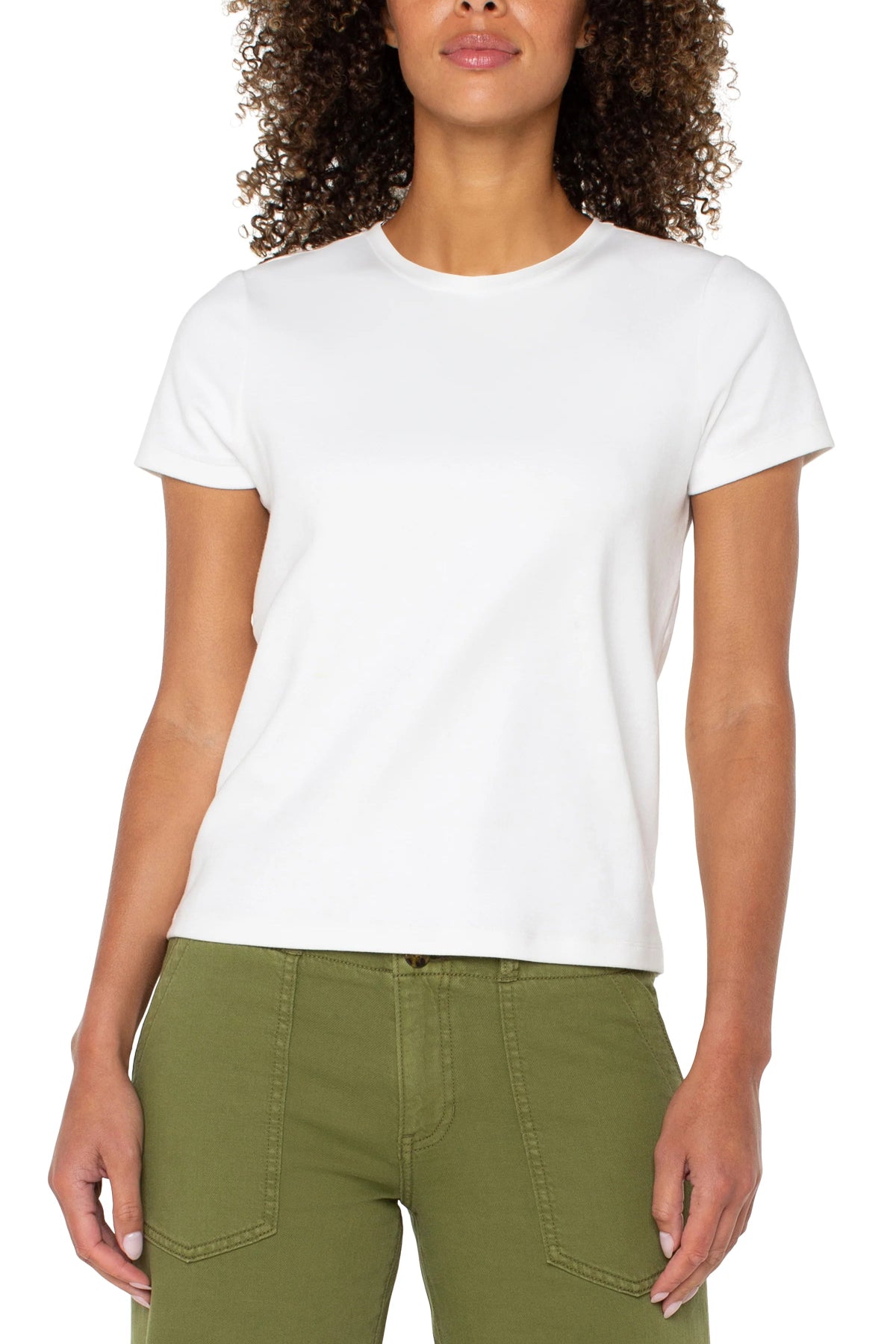 Liverpool Short Sleeve Crew Neck Tee in white at ooh la la! in Grapevine TX 76051