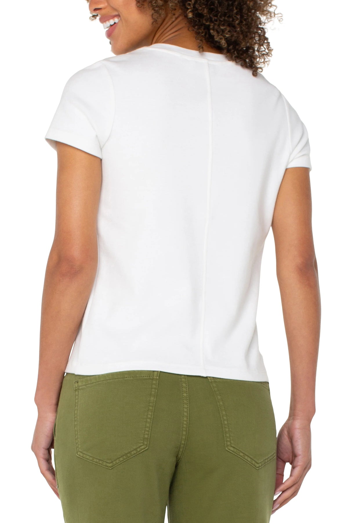 Liverpool Short Sleeve Crew Neck Tee in white at ooh la la! in Grapevine TX 76051