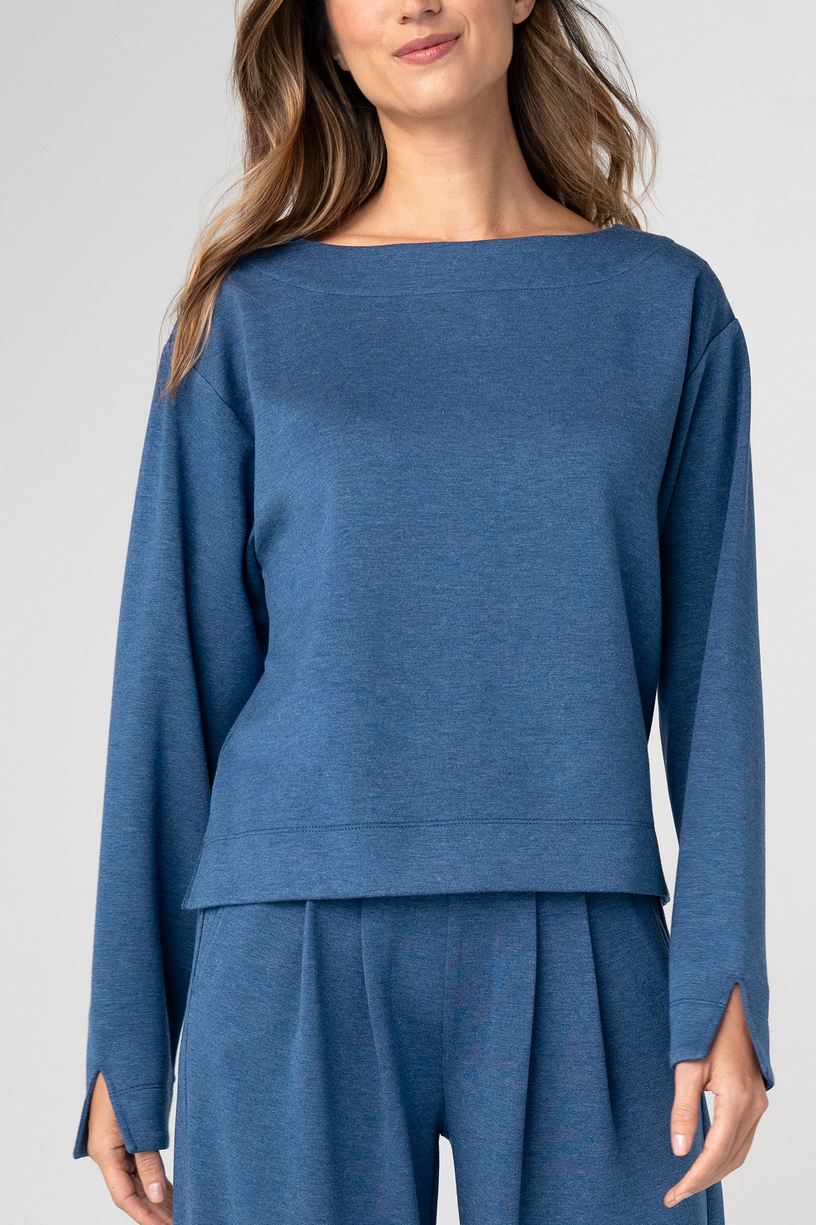 Liverpool Long Sleeve Boat Neck Top at Ooh La La! in Grapevine TX 76051
