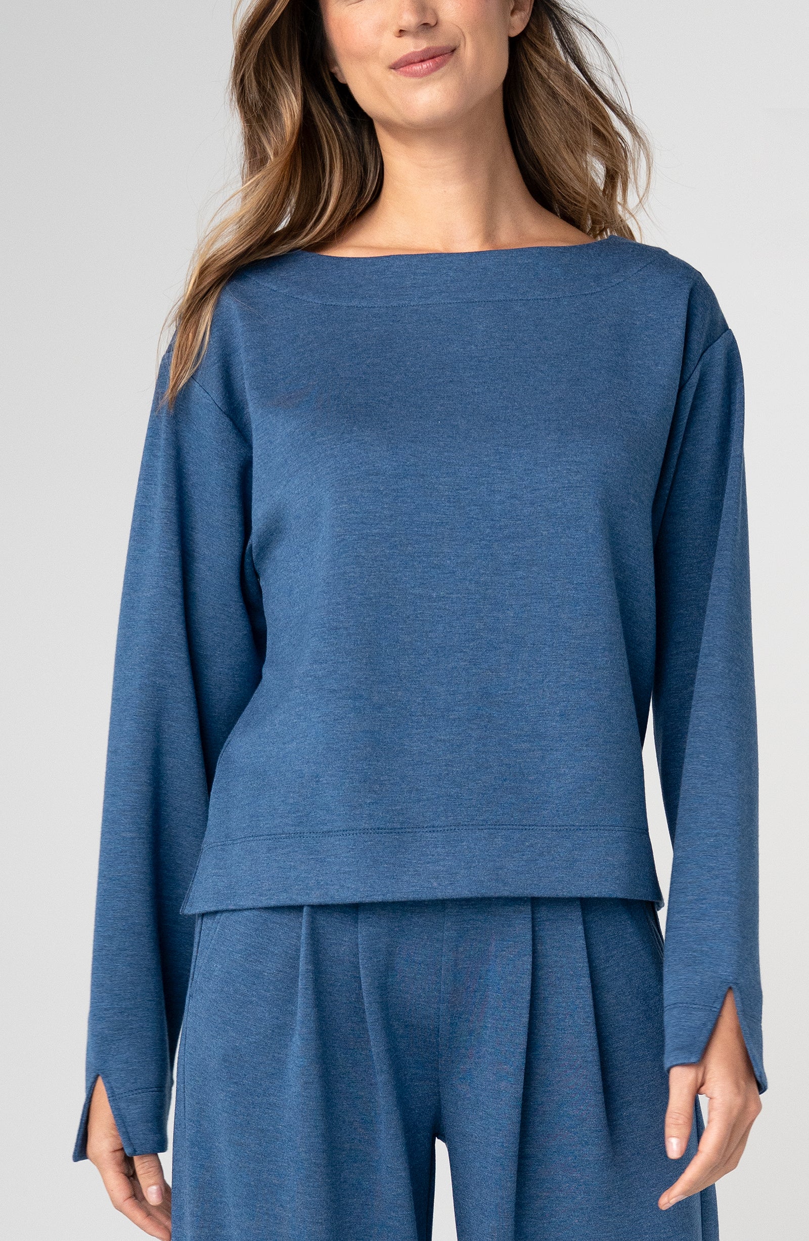 Liverpool Long Sleeve Boat Neck Top at Ooh La La! in Grapevine TX 76051